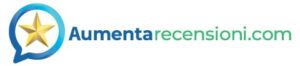 Aumentarecensioni.com logo with star in speech bubble