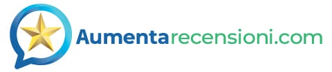 Aumentarecensioni.com logo with star in speech bubble
